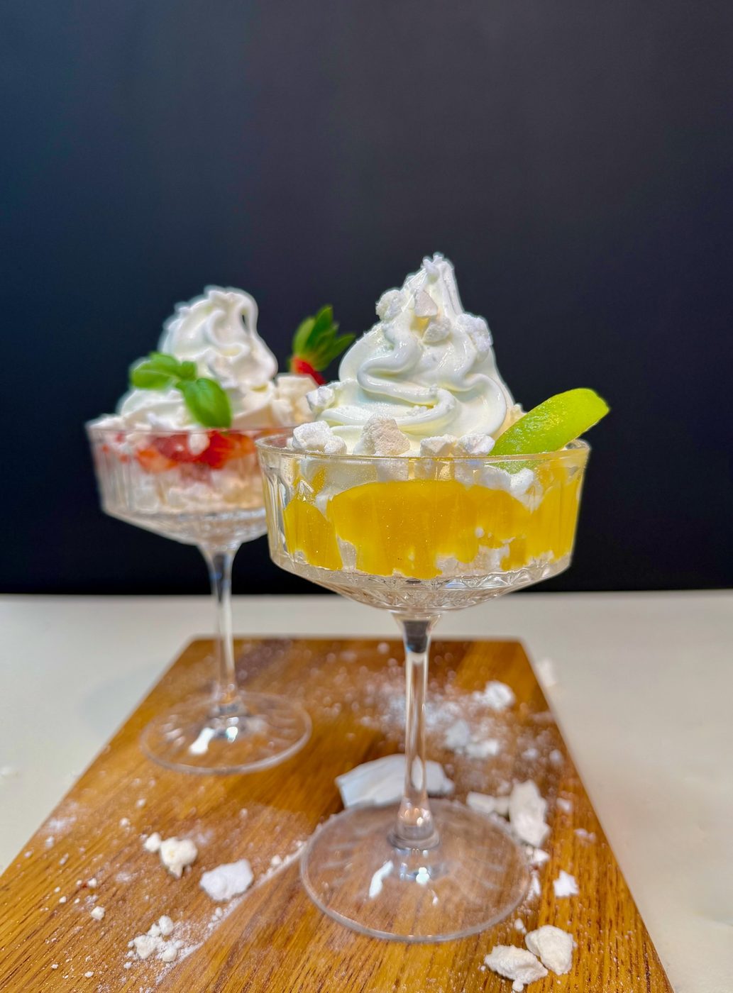 Mango scoop ice cream dessert