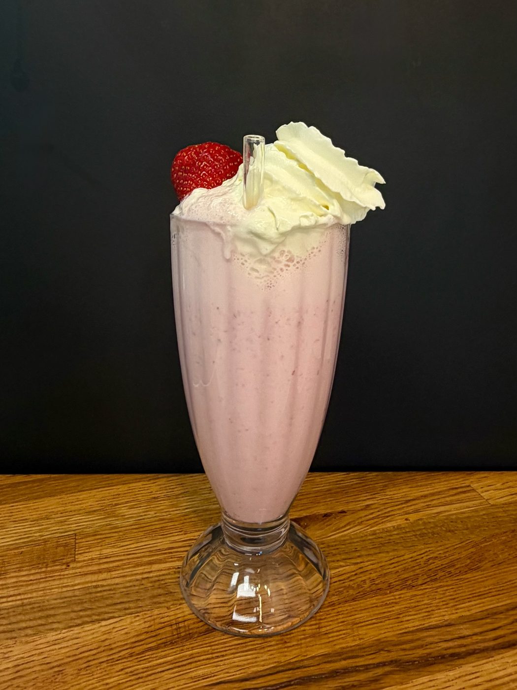 Revala milkshake powder prepared as a strawberry milkshake